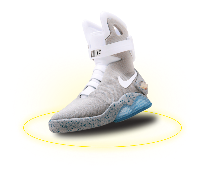 Кроссовок Nike Air Mag с желтиым кольцом под подошвой